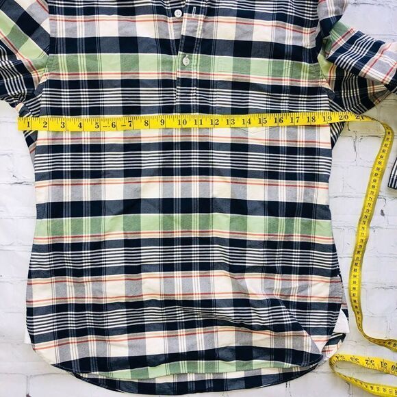 𝅺EUC Mens Small Brooks Brothers Red Fleece 1/4 Button LS Plaid Shirt - Picture 9 of 10